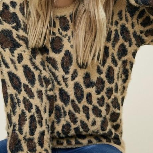 Leopard Print Oversized Sweater | Animal Print Top - Picture 4 of 4